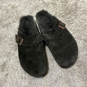 Birkenstock Boston Mocca fur 7 narrow